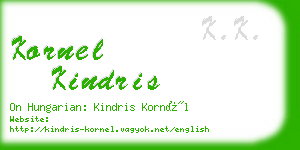 kornel kindris business card